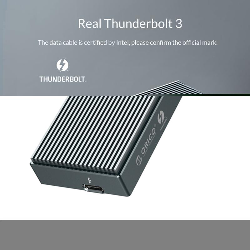 

Hubs ORICO Thunderbolt 3 SSD Box NVME M.2 Enclosure Case 2TB Aluminum Type-C With 40Gbps C To Cable For Laptop