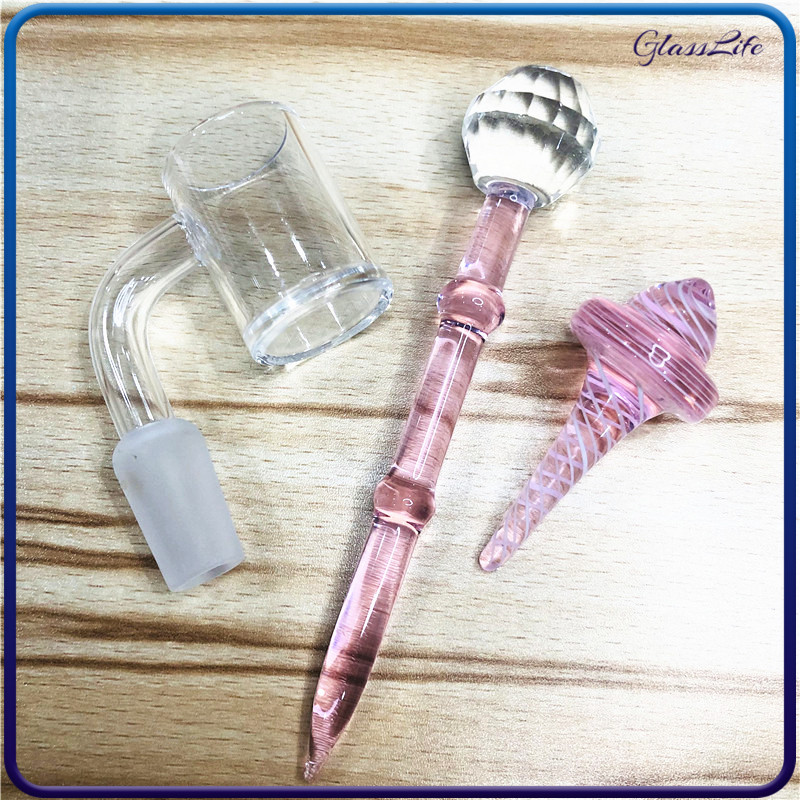 

Smoking Accessory Water Bongs Wax Dab Tool Kit Pink Glass Carb Cap 14mm Quartz Banger Nail For Ashcatcher Bubbler