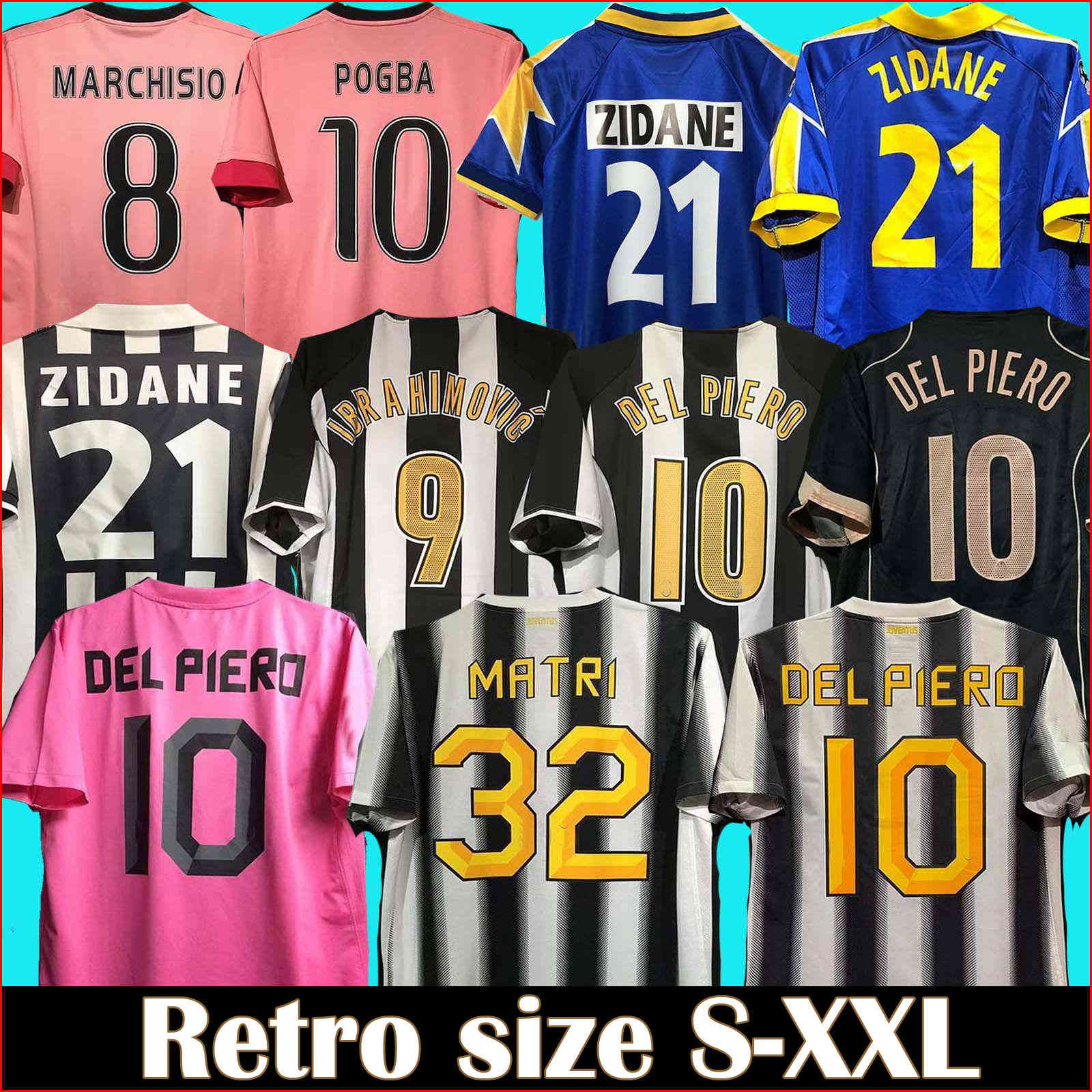 

juventus retro soccer jersey 84 85 95 97 98 99 00 02 03 04 05 11 12 15 16 MARCHISIO POGBA DEL PIERO MATRI IBRAHIMOVIC ZIDANE Vintage Classic, Black;yellow