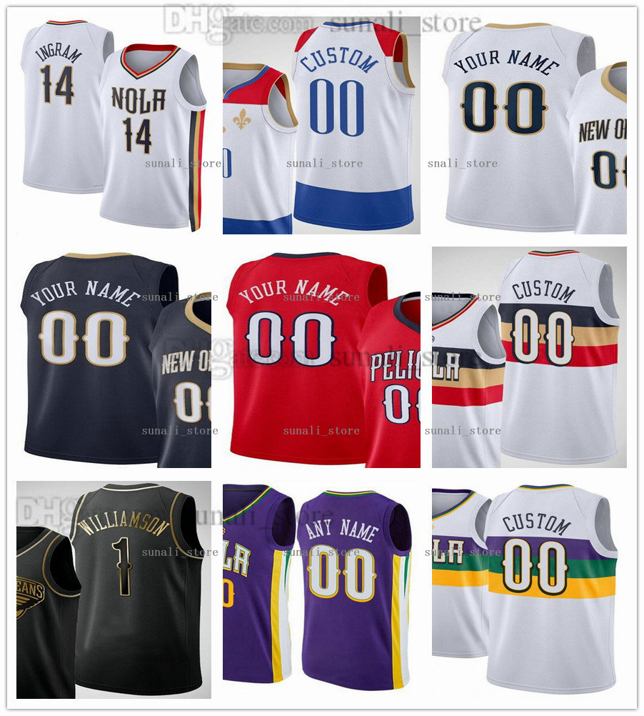 

Printed Basketball Jerseys Zion Brandon Ingram Jonas Valanciunas Nickeil Alexander-Walker Josh Hart Devonte' Graham Herbert Jones Jaxson Hayes Lewis Jr. Williamson, Black
