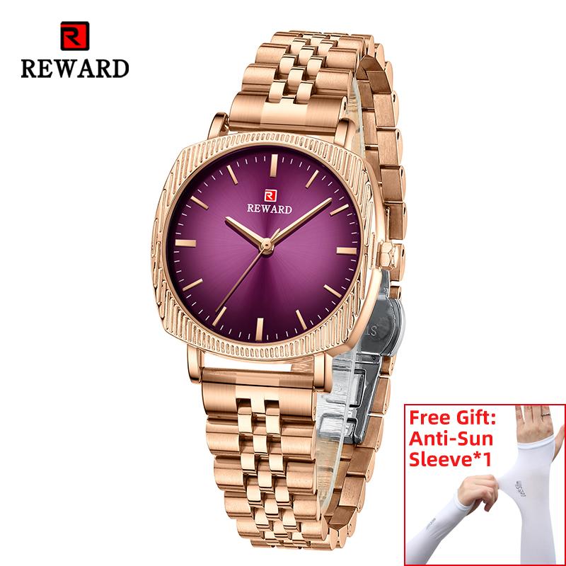 

Wristwatches Reward Women Wristatches Fashion Luxury Quartz Watch Solid Stainless Steel Strap Wrist Watches Gift For Mother Wife Girlfriends, Slivery;brown