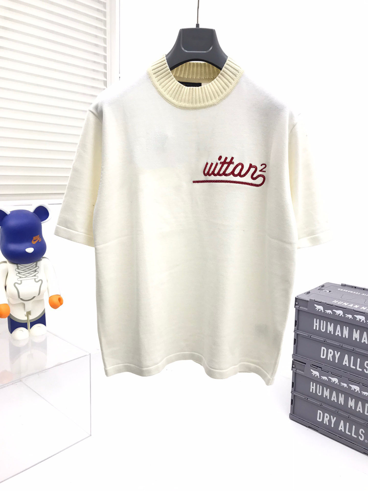 

New AOP jacquard letter knitted sweater in autumn / winter 2022acquard knitting machine e Custom jnlarged detail crew neck cotton rf98cr66