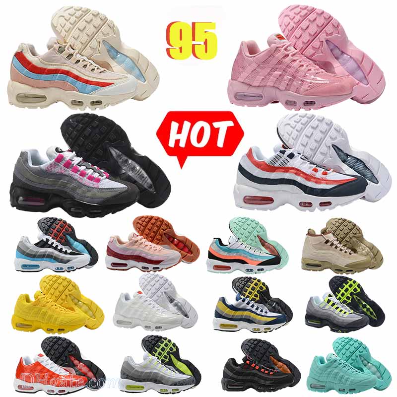 

2021 Men Women 95 Running Shoes Triple Black White Plum Chalk Og Neon Plant Color Pure Platinum Yellow Light Green Smoke Grey Mens Trainers Outdoor Sneakers, Box