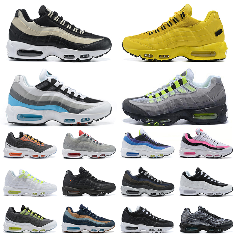 

2021 cushions 95s men women running shoes airmaxs triple black white off Neon Cork Navy Greedy Laser Fuchsia Clear Overlays trainers outdoor sports sneakers, 40-46 (3)