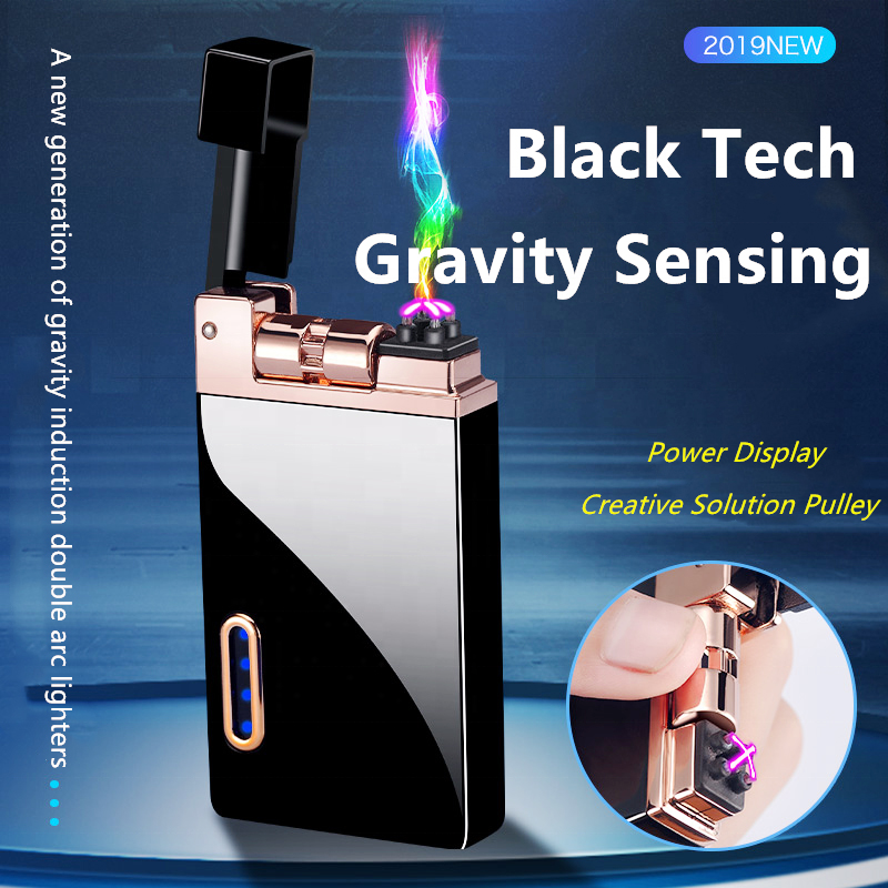 

New Meta Windproof Fameess Usb ighter Shake A Gravity Arc Puse Cigarette Coo Touch Sensor ighters Dropship piers