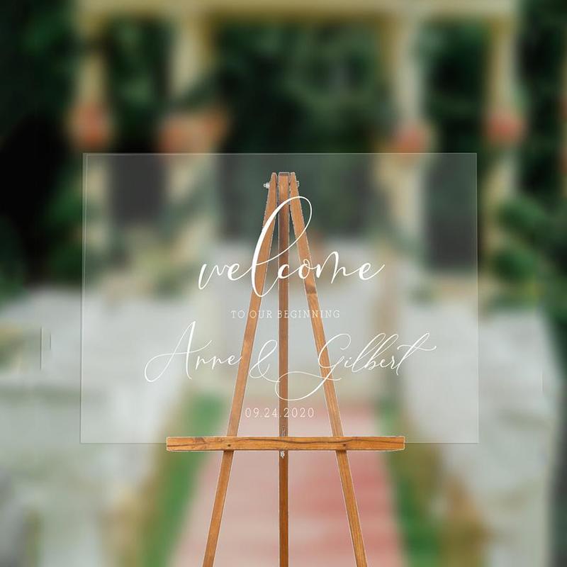 

Party Decoration Custom Clear Acrylic Wedding Sign Entrance For Modern Decor Calligraphic Engagement Signature Board