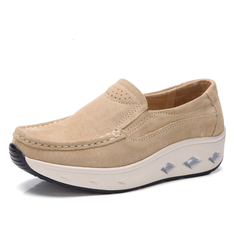 

Dress Shoes Women Chunky Girls Zapatos Mujer Slip On Wedge Platform Casual Chaussure Femme SO6F, Black