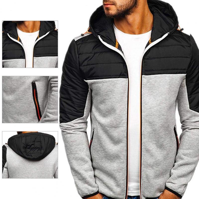

Men's Jackets Fashion Winter Jacket Zipper Closure All-Matched Hooded Long Sleeve Men Windbreaker Overcoat, Black;brown