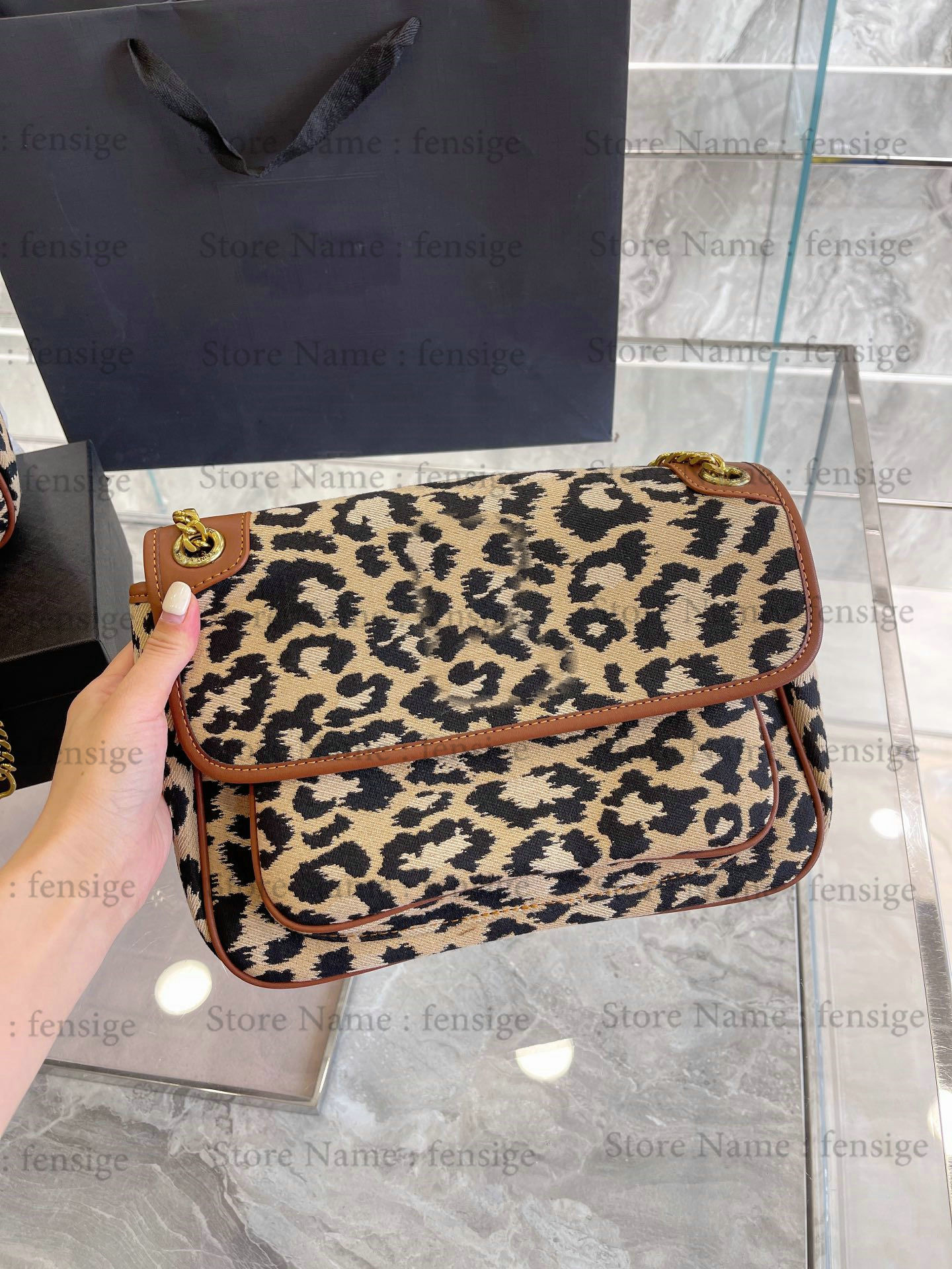 

Classsic Niki Message Bag Vintage Leopard Print Chain Shoulder Bags Clutch Flap Desinger Crossbody Letter Logo Womens Shopping Handbag Totes Purse, Others