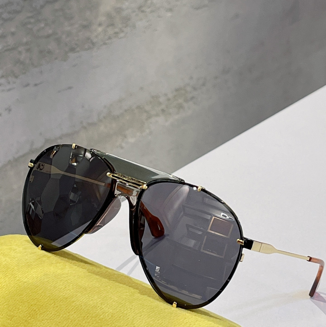 

Gold Gray Pilot Sunglasses 0740 Sonnenbrille Fashion Glasses for Men Women Sun Shades 100% UV Protection Eye wear with box