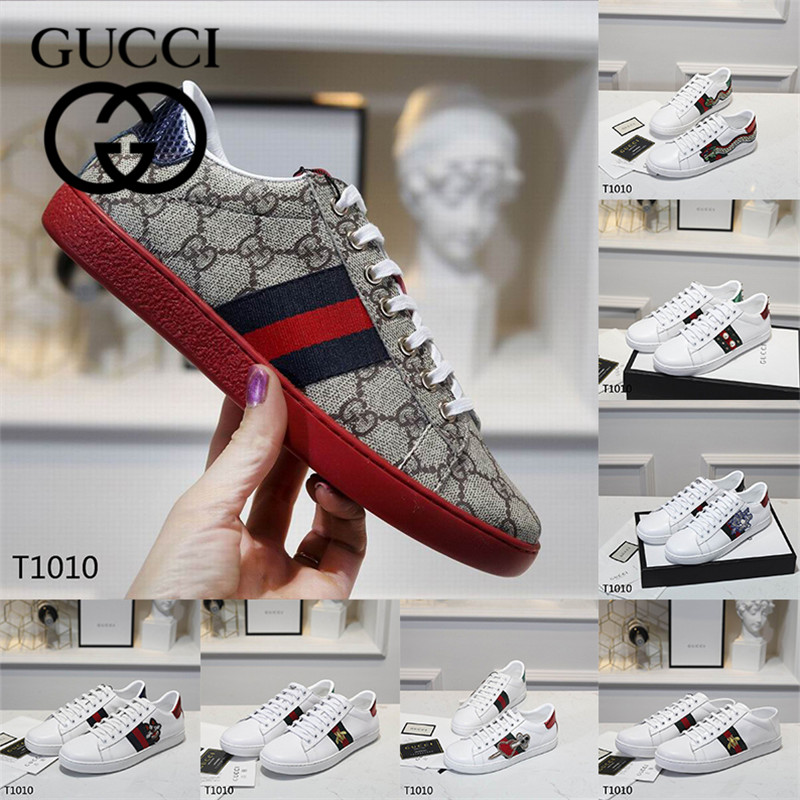

GUCCI Mens Women Sneakers Casual Shoes Top Quality Bee Chaussures Leather Sneaker Ace Embroidery Trainers Fashion Luxurys Designers Flats Bottoms Loafers 5596, 30