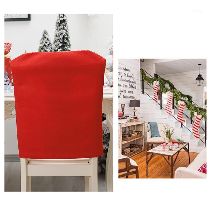 

Christmas Chair Covers Santa Snowflake Gift Tree Pattern Slipcover For Dining Room Holiday Party Decor F