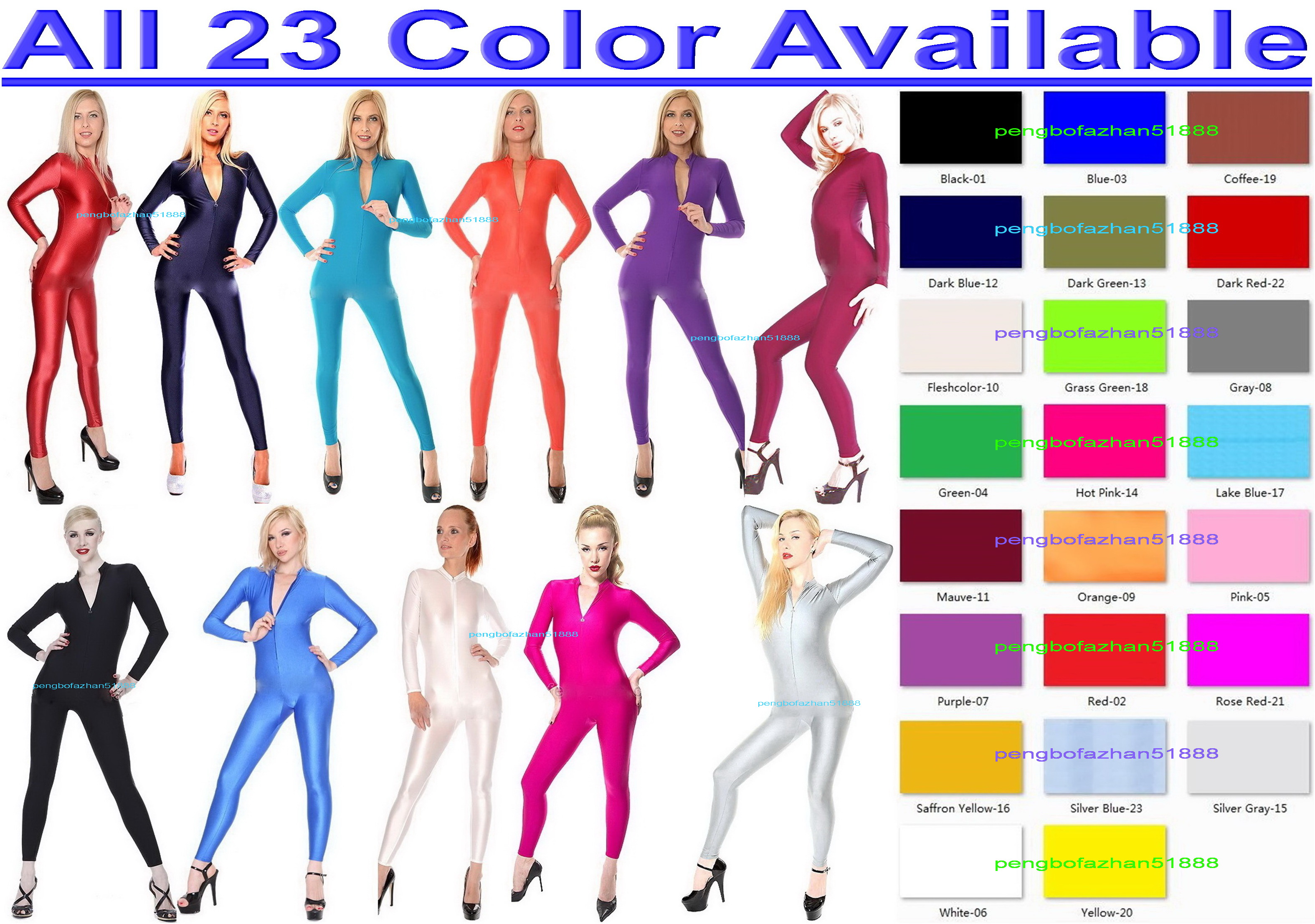

Sexy Women Tights Body Suit Yoga Costumes Made Front Zipper 23 Color Lycra Spandex Catsuit Costume Unisex Outfit Halloween Party Fancy Dress Cosplay Bodysuit P149, Pink