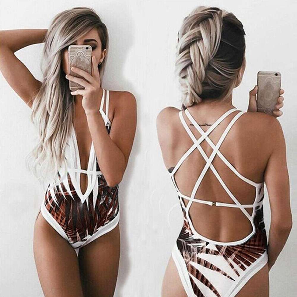 

swimsuit leaf one piece with zipper women' fashion sexy, Red