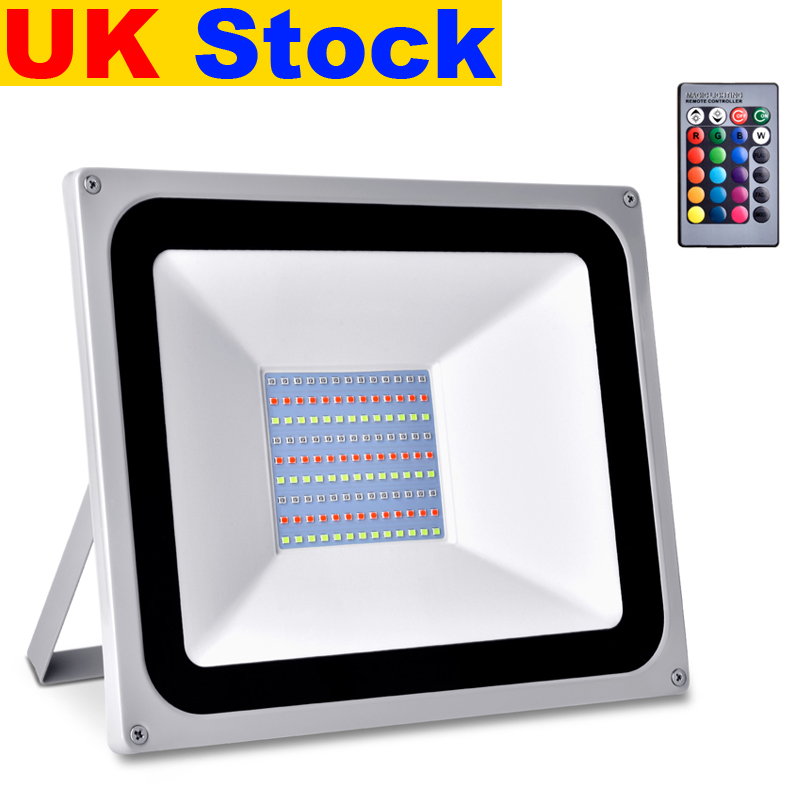 

UK Stock RGB LED Flood Lights 30W 50W 100W Floodlights AC110V/220V IP65 Outdoor Lighting Suitable For Wedding, Banquet, Party, Stage