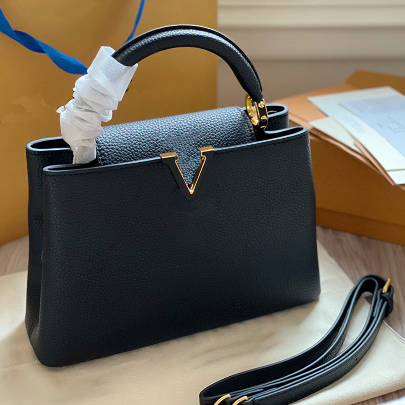 

Leather CAPUCINES handbag Shoulder Bags Large Capacity Shopping bag for women lady