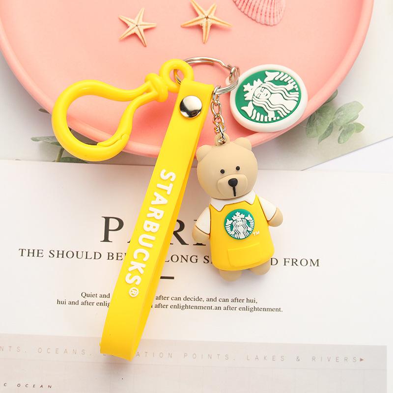 

2021 Creative Party Favor personality cartoon Starbucks doll keychains, environmentally friendly PVC soft rubber, drop-resistant bag accessory pendant