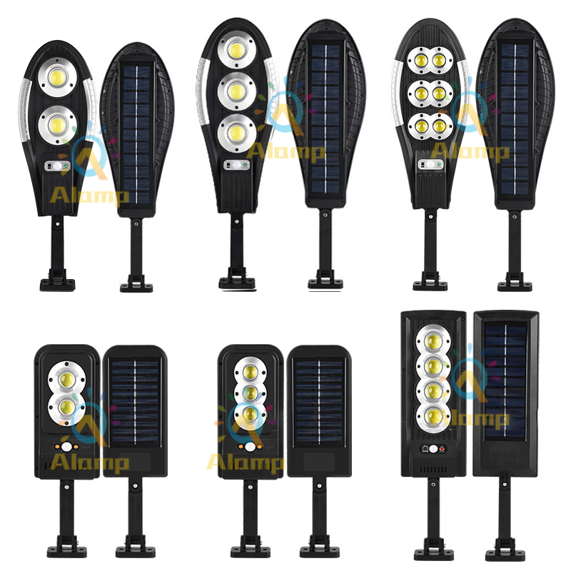 

2021 COB Solar Lamp Motion Sensor Outdoor Wall Lights Waterproof 3 Modes Sunlight Garden Lamps with Remote Pole