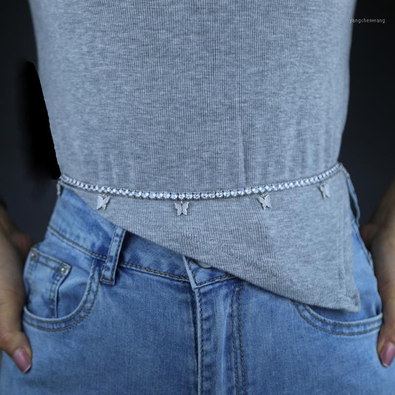 

Chains Metal Cz Tennis Chain Women Gold Silver Color Waist For Lady Animals Butterfly Charm Paved Body Fashion