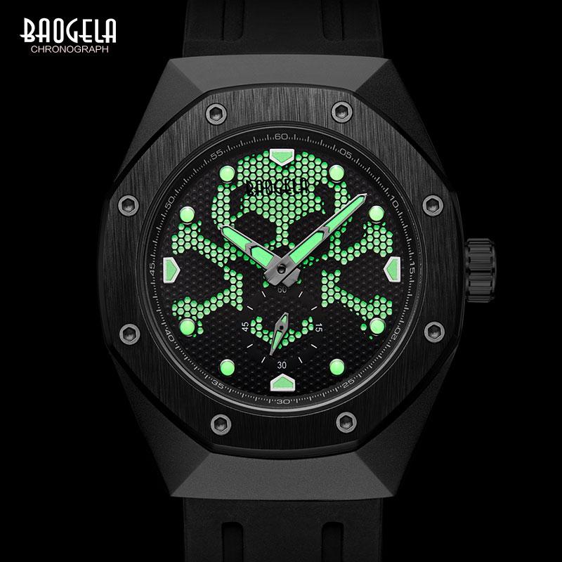 

Luminous Dial Silicone Sports Quartz Watches Military Wristwatch Man Clock Top Brand Relogios Masculinos 1901 Black Wristwatches, Bn1901g-silver black