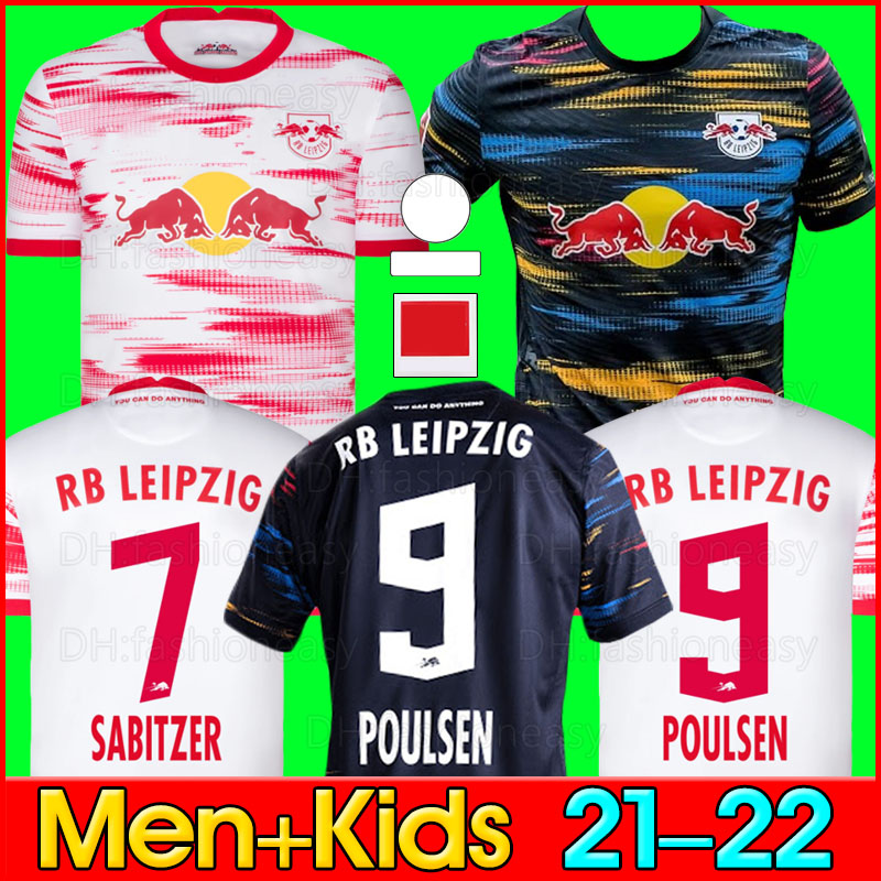 

2021 2022 RBL soccer jerseys POULSEN FORSBERG 21/22 Bundesliga SABITZER ADAMS OLMO Men camisetas de fÃºtbol Football shirt Training Thai, Black;yellow
