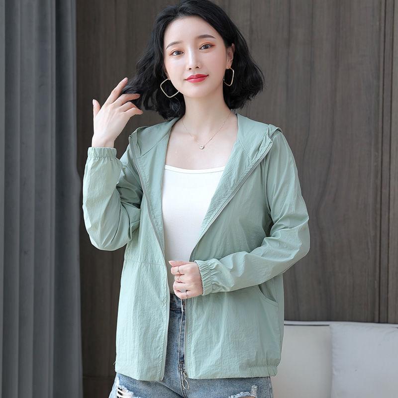 

Women's Trench Coats YIZZHOY Summer Sunscreen Clothes Women Long Sleeved Casual Loose Fashion Anti Ultraviolet, Tan;black