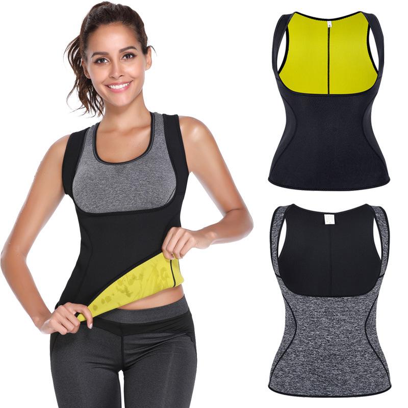 

Yoga Outfit Women Body Shaper Sleeveless Fitness Corset Sport Gym Tank Top Shirts BodybuildingFat Burning Vest Running T Shirt, Black