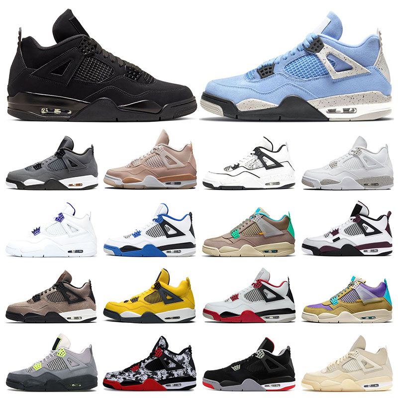 

jumpman 4 Men Running Basketball Shoes 4s White Oreo University Blue black cat Fire red DIY Purple Metallic cement Motorsports outdoor Trainer Sports Sneaker