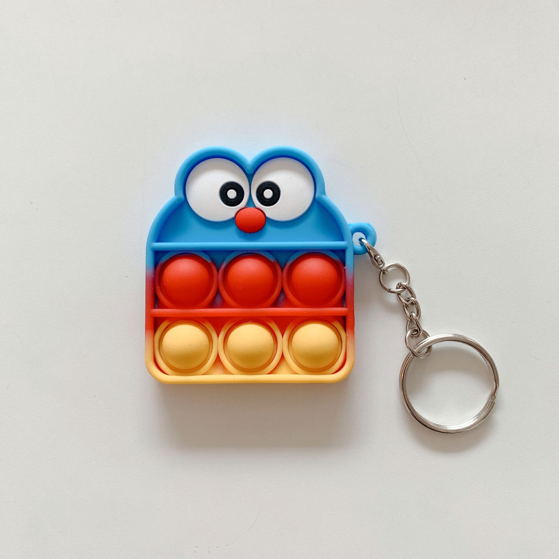 

13 colors Children Adult Push Bubble Fidget Sensory Toy Key Ring Educational Anti-stress Toys decompression keychain, Mixed colors