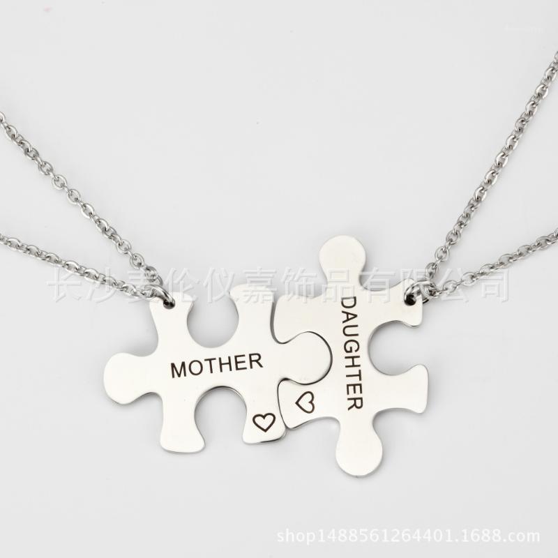 

Pair Mother Daughter Necklace For Your Mothers Day Gifts High Polished Steel Charms G2861 Chains