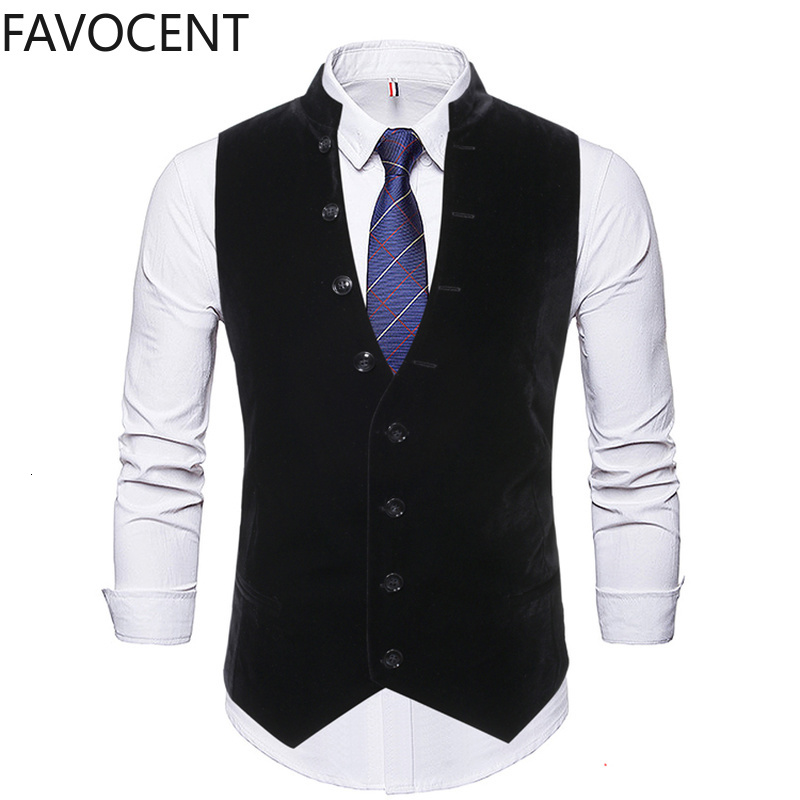 

Men's Vests New Mens Fashion Men Suit Slim Sleeveless Jacket Waistcoat Smart Casual Single Breasted Formal Dress AA5J, Black