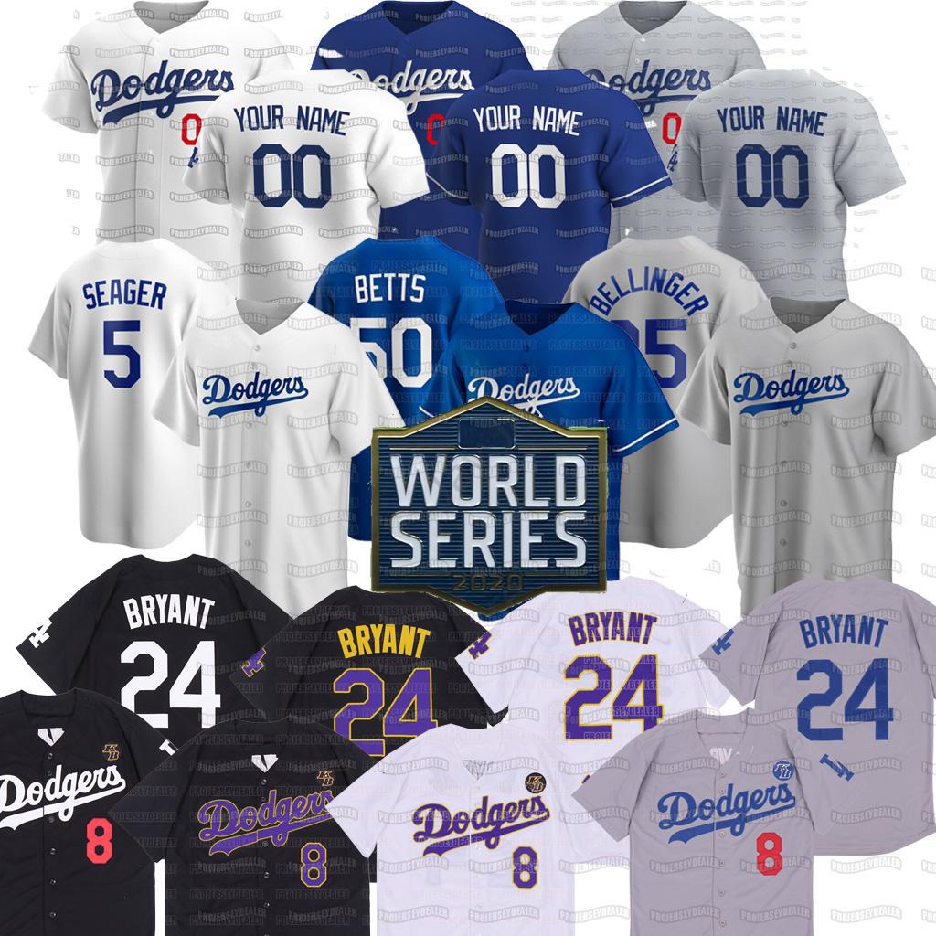 

50 Mookie Betts Los Angeles 2020 World Series 8 24 Bryant Black Mamba Cody Bellinger Seager Lux Kershaw Turner Muncy Buehler Kelly Jersey, Blue;black