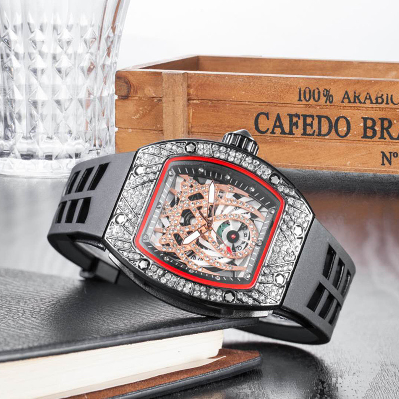 

CA Wholesale Fashion Mens Luxury Watches Dial Work Chronograph Diamond Bezel Iced Out Designer Watches Quartz Movement Sport Wristwatches, Black