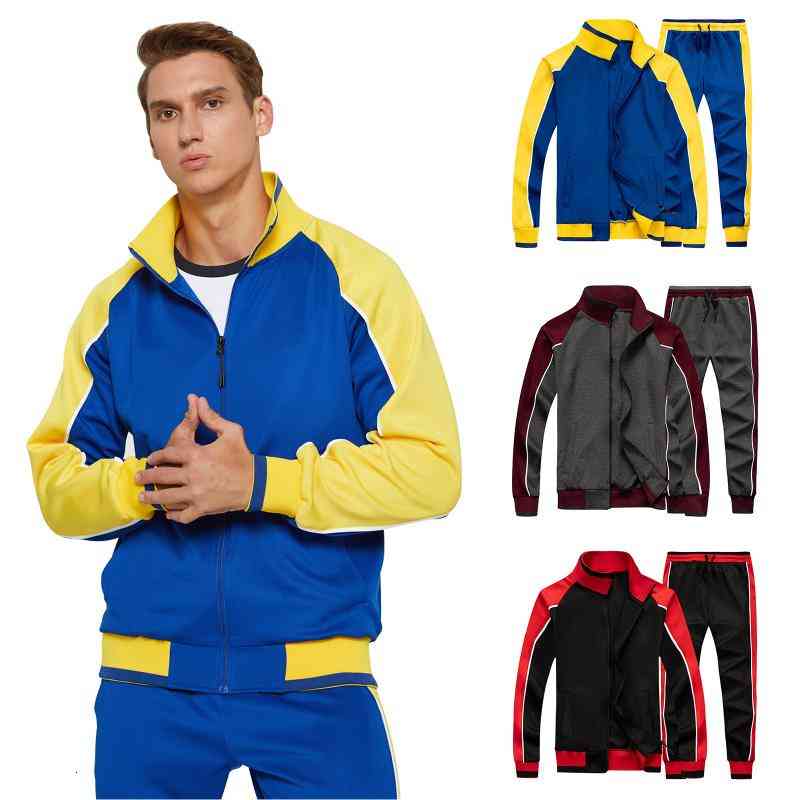 

Men's Tracksuits Casual Tracksuit Sports Set Male Long Sleeve Full-zip Running Jogging Sportswear Man Highquality Athletic Sweat Track Suit, Burgundy
