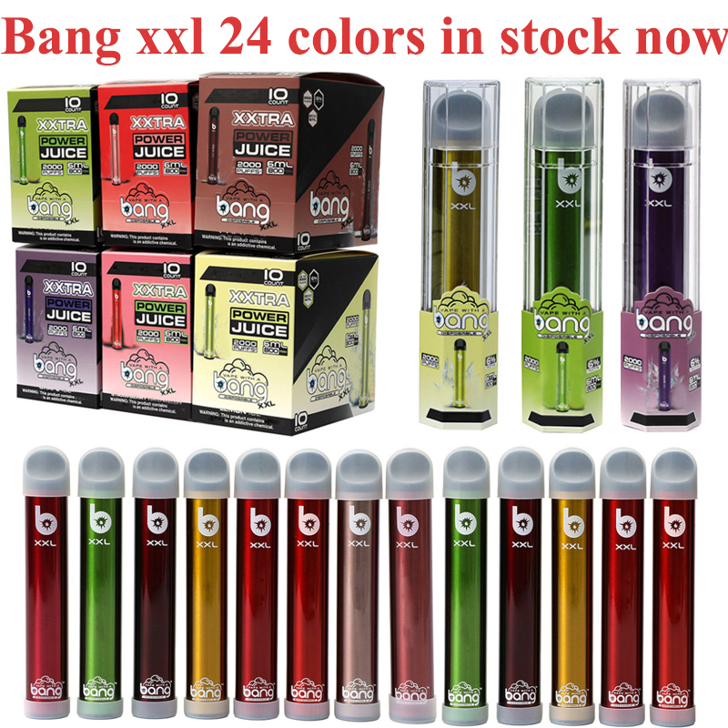 

BANG XXL Disposable Vapes Cigarettes Pen Device 800mAh Batterys 6ml Pods Empty Vapors 2000 Puffs xxtra vaoe kit Vs puff bar Max