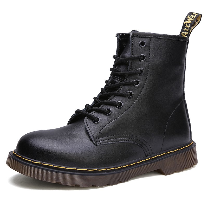 

Coturno Men Martins Leather shoes High Top Fashion Winter Warm Snow Dr. Motorcycle Boots black Couple Unisex boots, Fur red