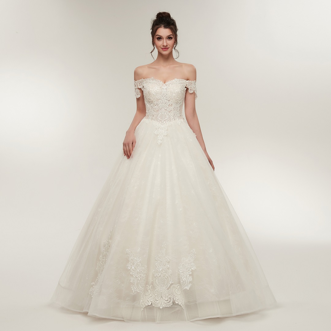 

A Line Wedding Dresses Bridal Gowns Lace In the Upper Body Off Shoulder Fashion Elegant, White