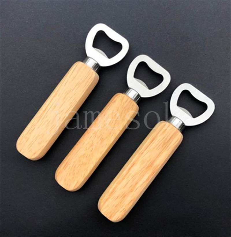 

Wooden Handle Bottle Opener Portable Beer Openers Bar Kitchen Party Tools DB689