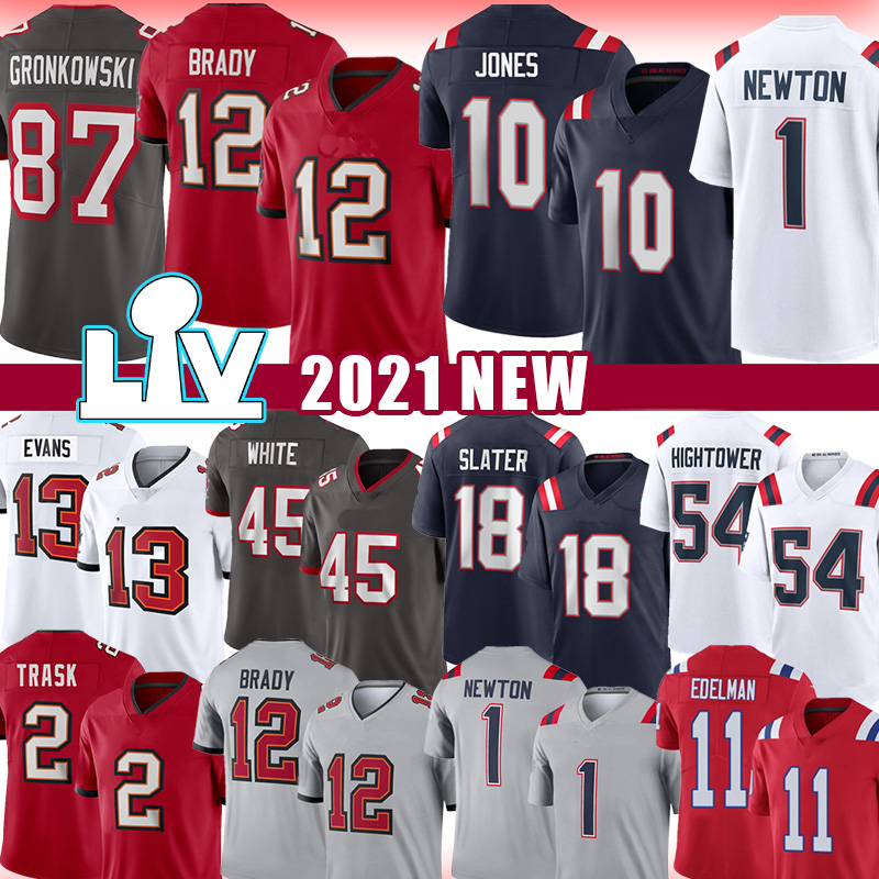 

12 Tom Brady Mac Jones Jersey Rob Gronkowski Cam Newton Patriot Kyle Trask New TampaBayBuccaneersEdelman Mike Evans England Chris Godwin Moss Winfield Jr., Mens jersey (aiguozhe)