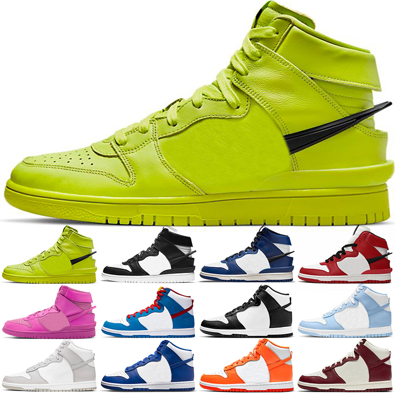 

Casual Shoes Men Women Neon Black White Game Royal Blue Chicago Aluminum Vast Grey Syracuse Team Red Mens Sneakers Jogging Walking Size 36-45, #1 neon 36-45