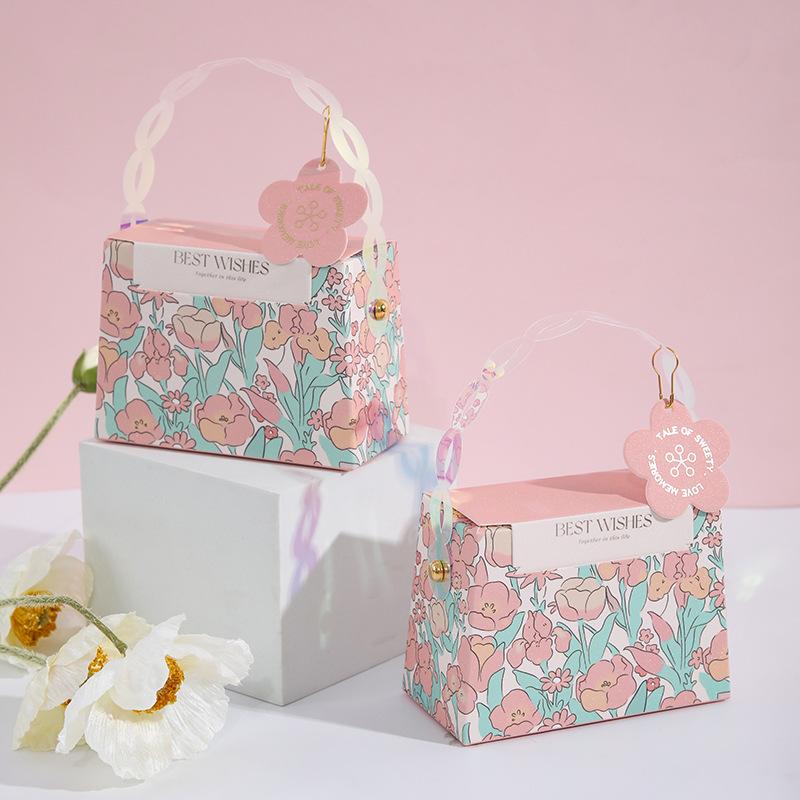 

Gift Wrap Wedding Candy Box Net Red European Girl Heart Portable Bag Packaging