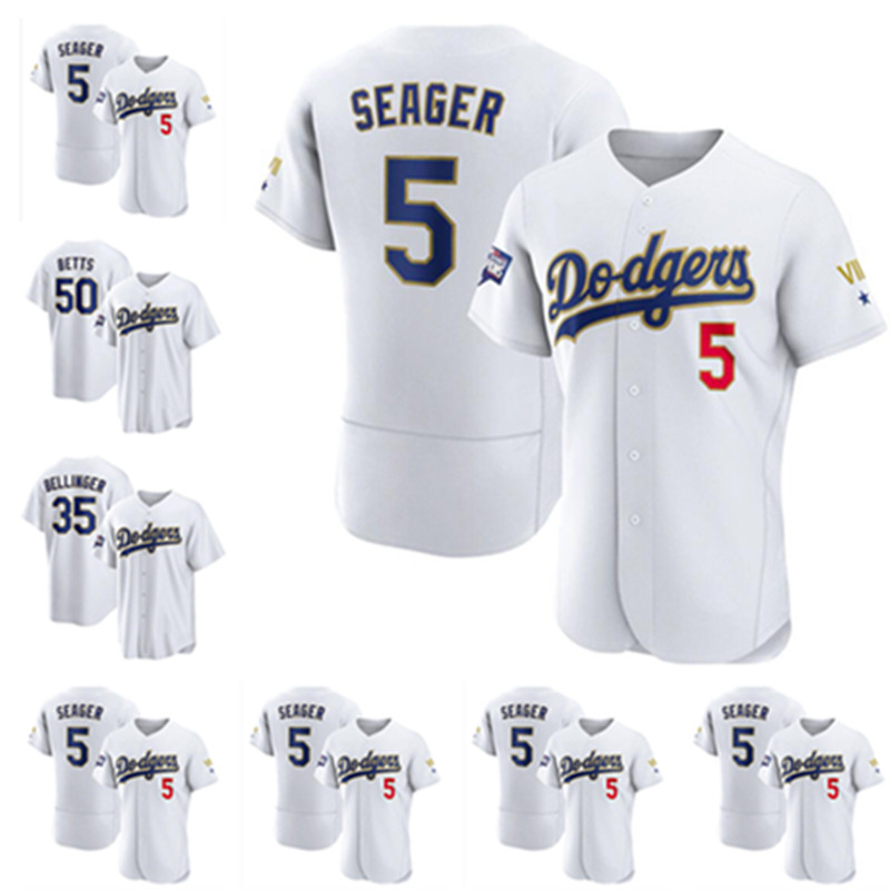 

2021 Gold Program World Series Dodgers Mookie Betts Jersey Jerseys Cody Bellinger Walker Buehler Clayton Kershaw Max Muncy Seager Justin Tur, Blue;black