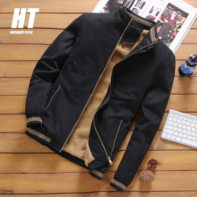 

Fleece Jackets Men' Casual Baseball Male Outerwear Fashion Thick Bomber Jacket Men Slim Fit Military Coats Brand Clothing 5XL 210603, Cjw357darkblue