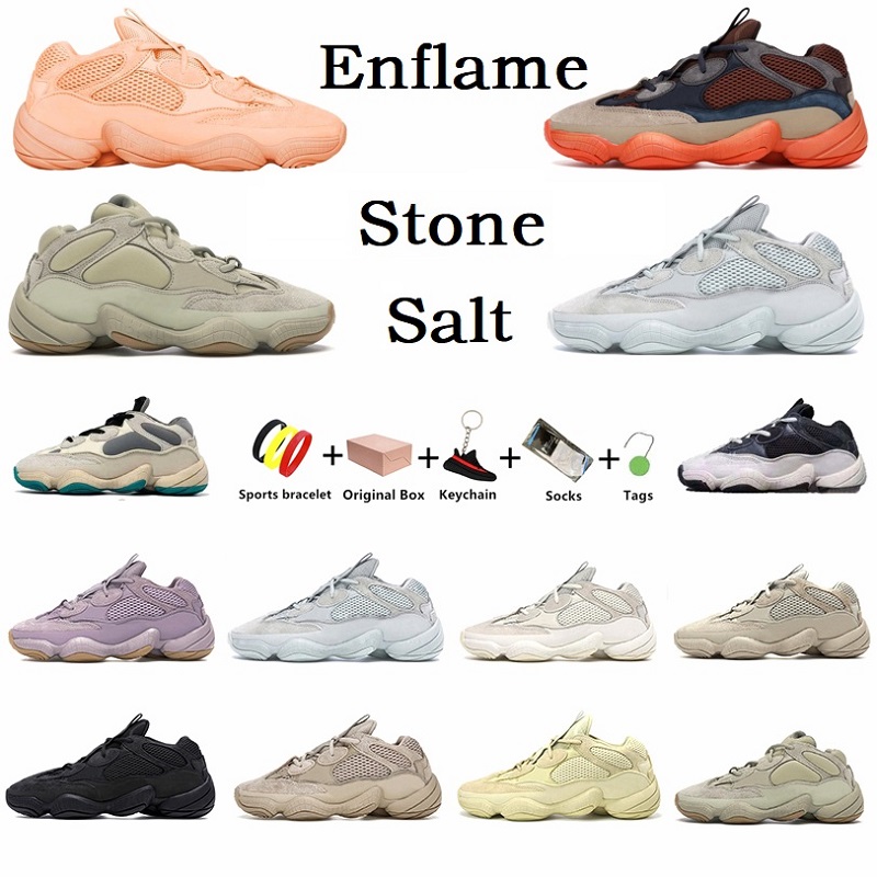 

With box Enflame 500 mens running shoes fashion Salt Stone Soft Vision Taupe Light Utility Black Super Moon Yellow Bone white men women trainers sports sneakers, Color#14