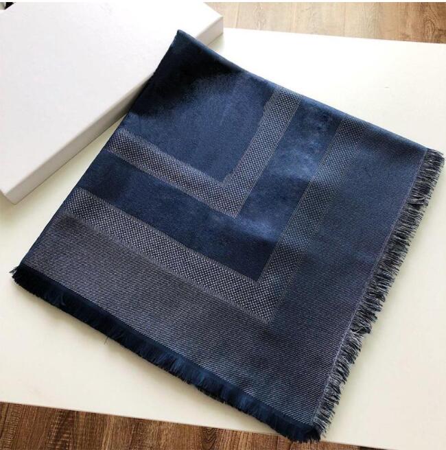 

2021 women Designer Wool silk scarf for woman Ladies Winter shawls scarfs Pashmina fashion long ring gift Dropship, Blue;gray
