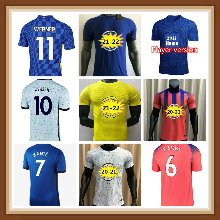 

Player version 20 21 22 CFC home away soccer jersey ABRAHAM CHILWELL MOUNT PULISIC ZIYECH HAVERTZ KANTE WERNER JORGINHO 2021 2022 GIROUD yel, Black;yellow