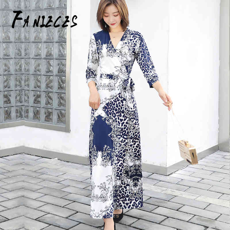 

Summer Autumn Bohemia Flower pattern print Beach Dress Female Maxi Boho Long Dresses Tunic Cardigan Beachwear Wrap Vestido 210520, V36-3083