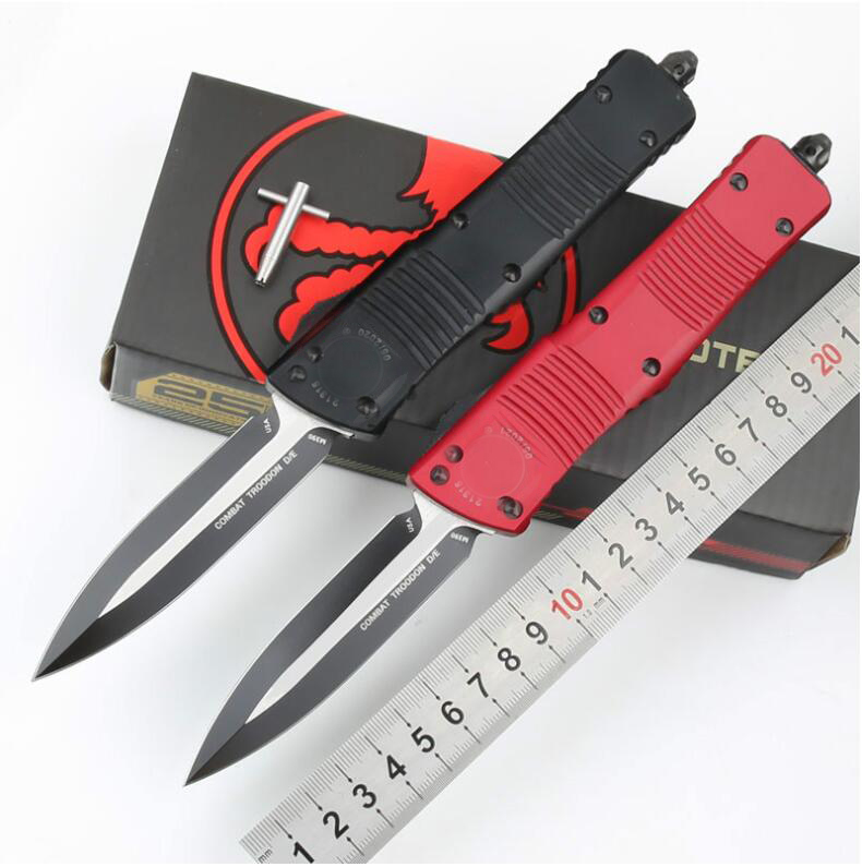 

Micro hell dog blade Automatic knife AUTO OPEN Blade aluminium alloy handle Wild survival outdoor portable pocket knives EDC Tool