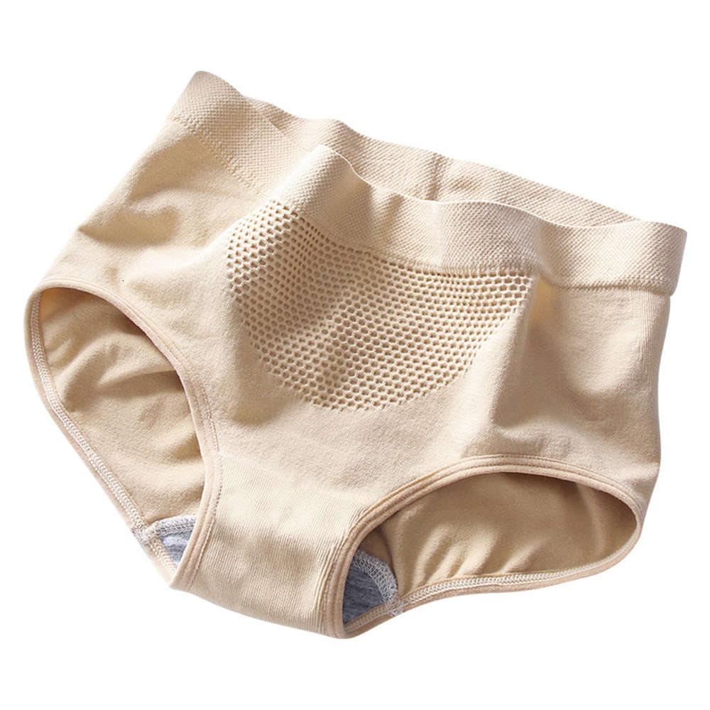 

Independent bag middle waist beehive underwear women's cotton crotch closed belly buttock honeycomb traceless briefs, Black;pink