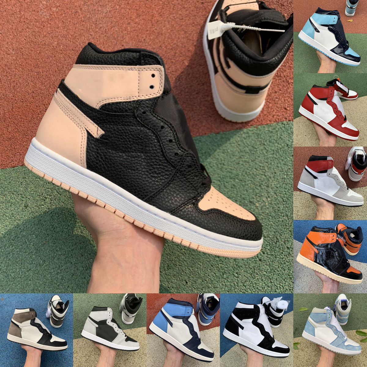 

Wholesale 2021 high 1 men women basketball shoes 1s University Blue Black Crimson Tint UNC Patent mens sneakers Court Purple White Light Smoke Grey Chicago trainer, 31